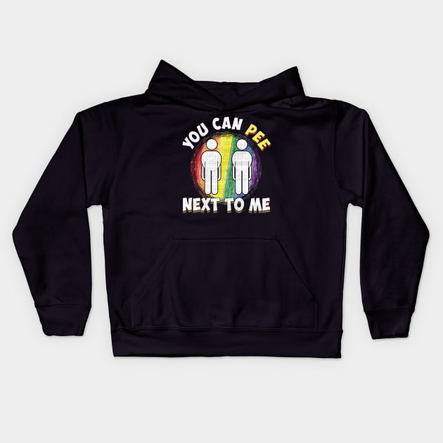 You can pee next to me Kids Hoodie by captainmood